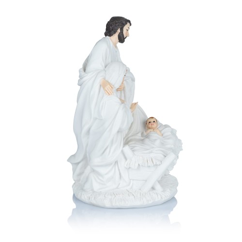 Święta Rodzina Bianco 19 cm - biała figura z żywicy - ujęcie 2