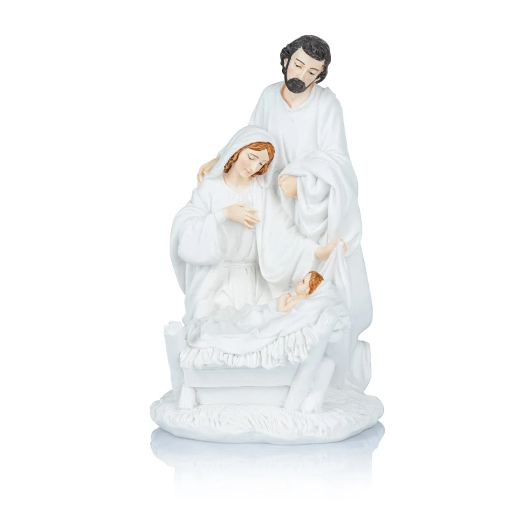 Święta Rodzina Bianco 19 cm - biała figura z żywicy - ujęcie 4