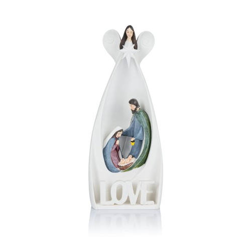 Anioł ze Świętą Rodziną Bianco LOVE 20,5 cm - widok główny