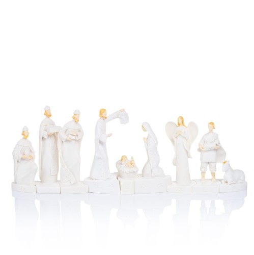 Szopka Bianco 32 x 11 cm - biała i podświetlana - widok główny