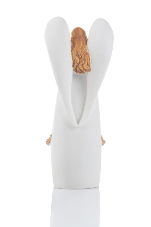 Anioł ze Świętą Rodziną Bianco 18 cm - mała stajenka - ujęcie 5