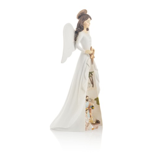 Anioł Bianco ze Świętą Rodziną 21,5 cm - gwiazdy - ujęcie 2