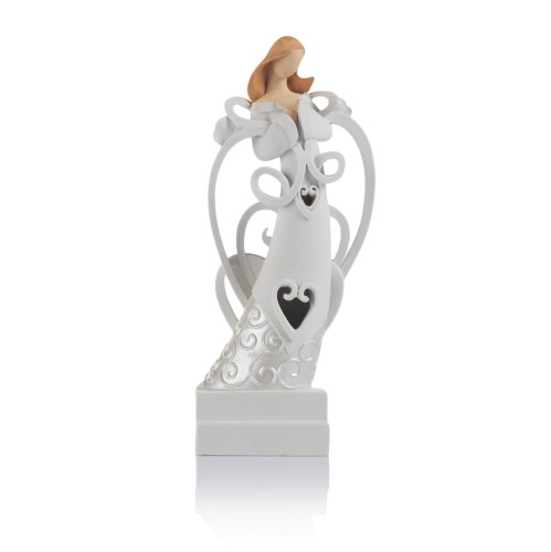 Anioł podświetlany Bianco - ażurowa figura 9 x 20 cm - widok główny