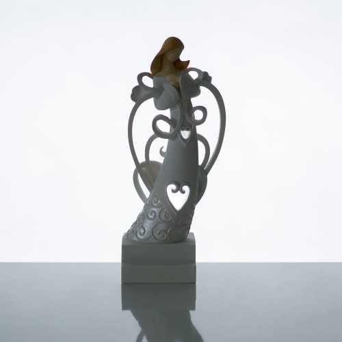 Anioł podświetlany Bianco - ażurowa figura 9 x 20 cm - ujęcie 2