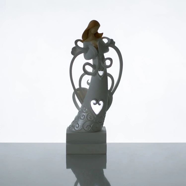 Anioł podświetlany Bianco - ażurowa figura 9 x 20 cm - ujęcie 2