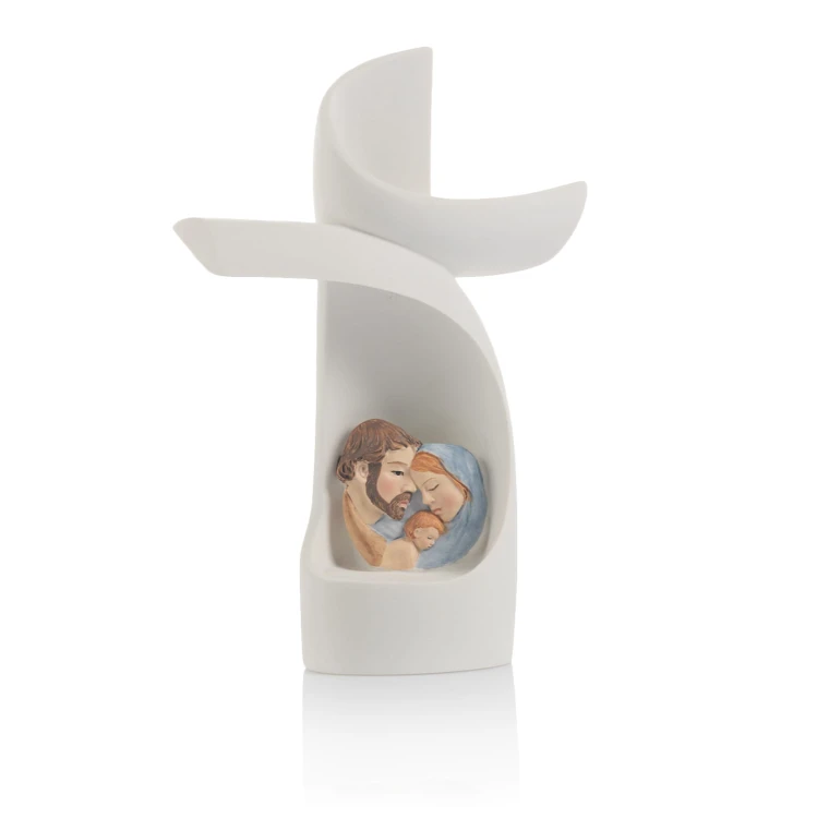Święta Rodzina w krzyżu Bianco - podświetlana figurka - widok główny
