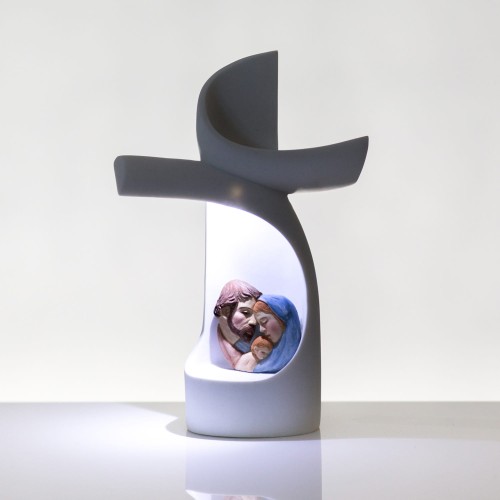 Święta Rodzina w krzyżu Bianco - podświetlana figurka - ujęcie 2