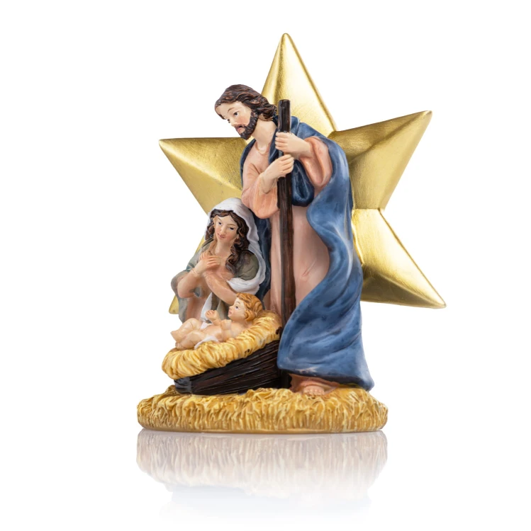 Figurka Świętej Rodziny na tle gwiazdy Classic 15 cm - ujęcie 5