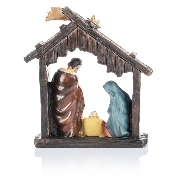 Szopka ze Świętą Rodziną pod gwiazdą Classic 12 cm - ujęcie 2