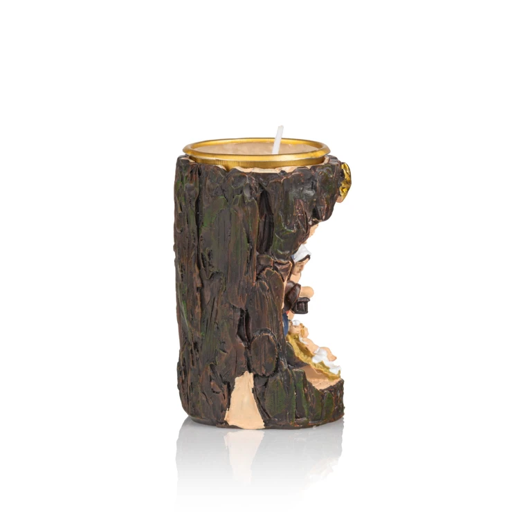 Świecznik z szopką Classic 8 cm - faktura pnia - ujęcie 4