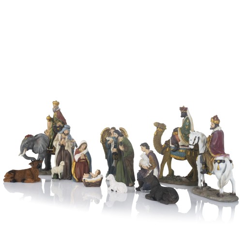 Szopka Classic z postaciami na wielbłądach - zestaw figur - ujęcie 2