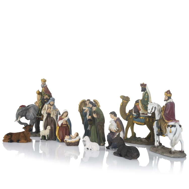 Szopka Classic z postaciami na wielbłądach - zestaw figur - ujęcie 2