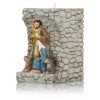 Mały świecznik ze Świętą Rodziną Classic 8 cm - kamienny mur - ujęcie 3