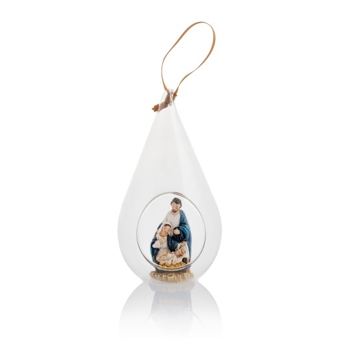 Szklana zawieszka ze Świętą Rodziną Classic 13 cm - widok główny