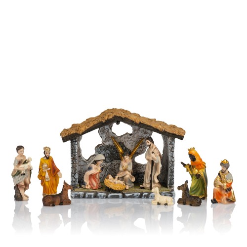 Szopka Classic ze stajenką 8,5 cm - 12 elementów - widok główny