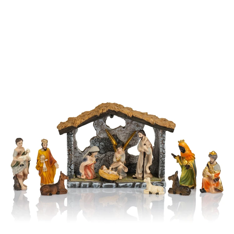 Szopka Classic ze stajenką 8,5 cm - 12 elementów - widok główny