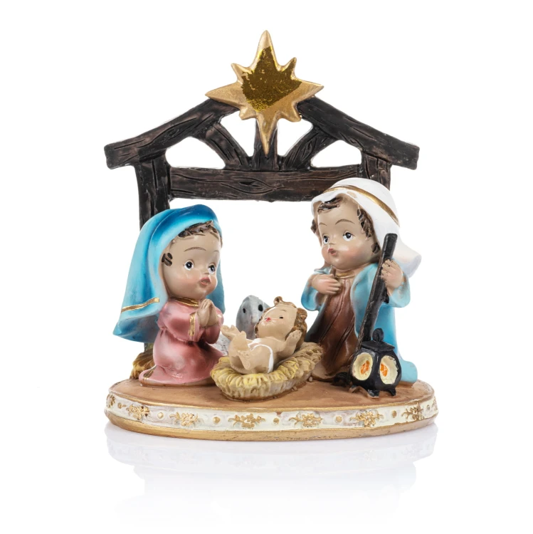 Szopka ze Świętą Rodziną Classic 12 cm - stylizowane postacie - widok główny