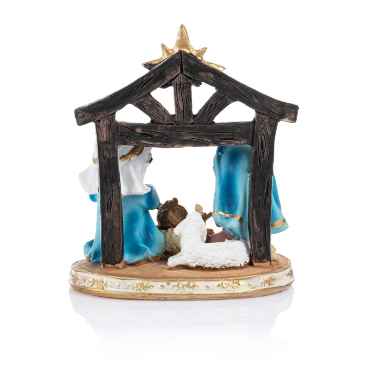 Szopka ze Świętą Rodziną Classic 12 cm - stylizowane postacie - ujęcie 2
