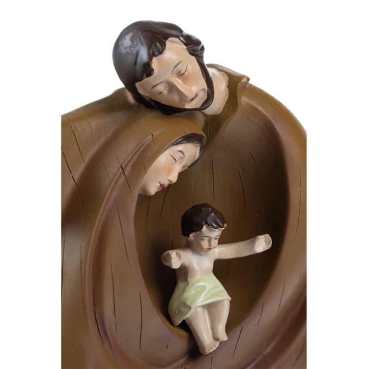 Święta Rodzina Classic 16 cm - brązowa figura o obłej formie - ujęcie 3