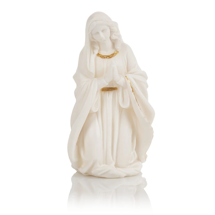 Biało-złocista szopka Classic 30 cm - zestaw figur - ujęcie 3