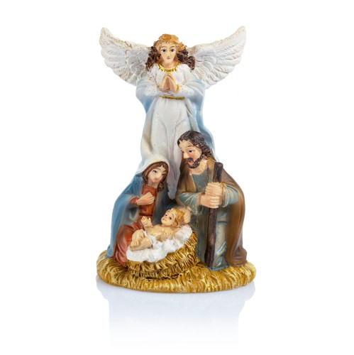 Miniaturowa Święta Rodzina z aniołem Classic 7 cm - widok główny