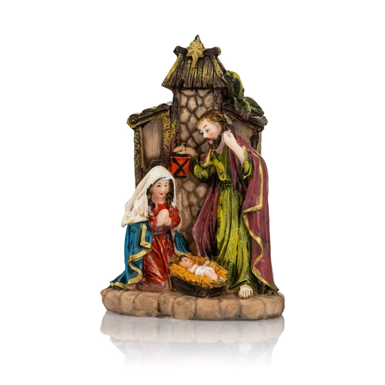 Święta Rodzina przy stajence z motywem kamienia Classic 16 cm - ujęcie 4