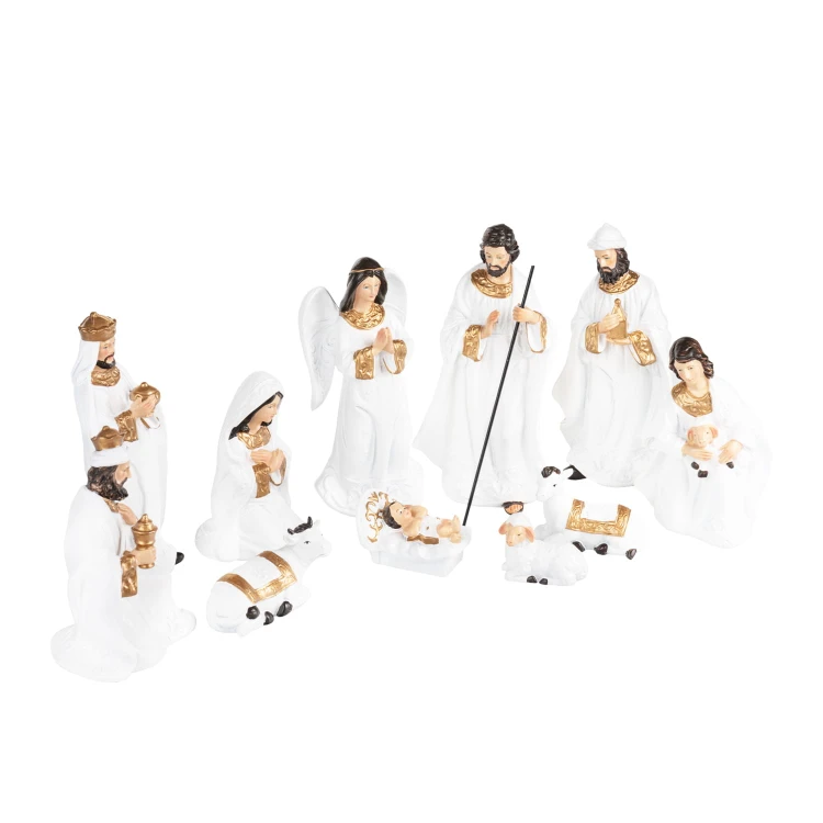 Biało-złociste figurki do szopki Classic 16,5 cm - ujęcie 3