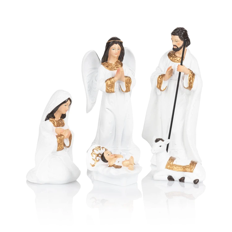 Biało-złociste figurki do szopki Classic 16,5 cm - ujęcie 4