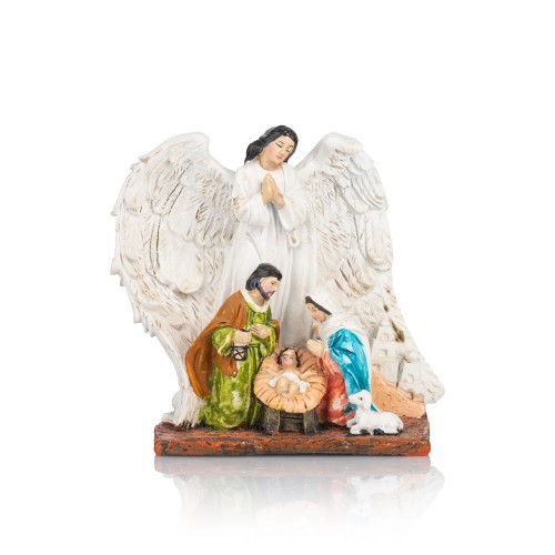 Święta Rodzina z białym aniołem Classic 13 cm - widok główny