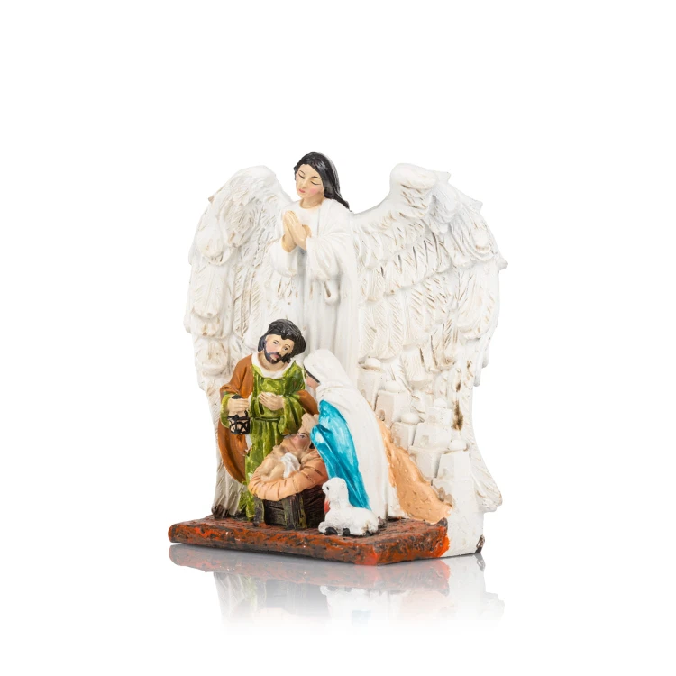 Święta Rodzina z białym aniołem Classic 13 cm - ujęcie 3