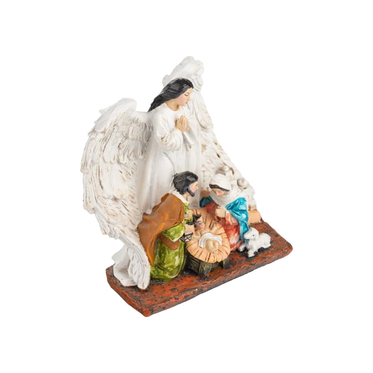 Święta Rodzina z białym aniołem Classic 13 cm - ujęcie 4