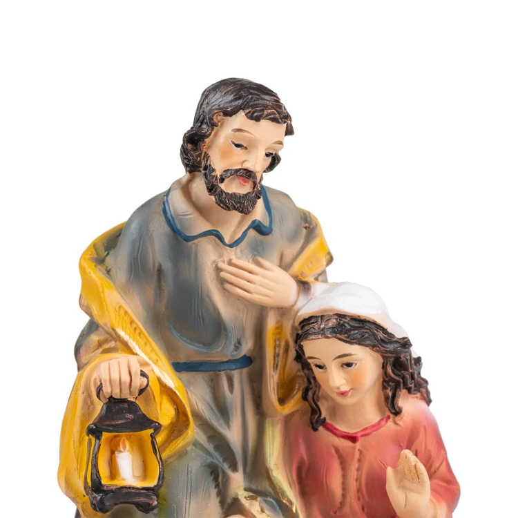 Święta Rodzina przy żłóbku Classic 13,5 cm - z lampą - ujęcie 5