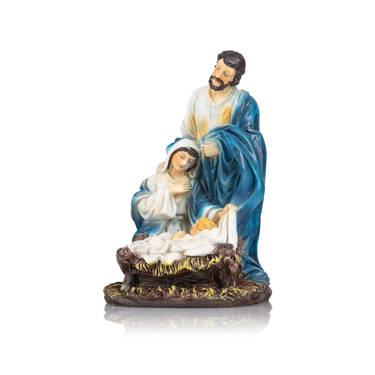Święta Rodzina w błękitnych szatach Classic 15 cm - ujęcie 4