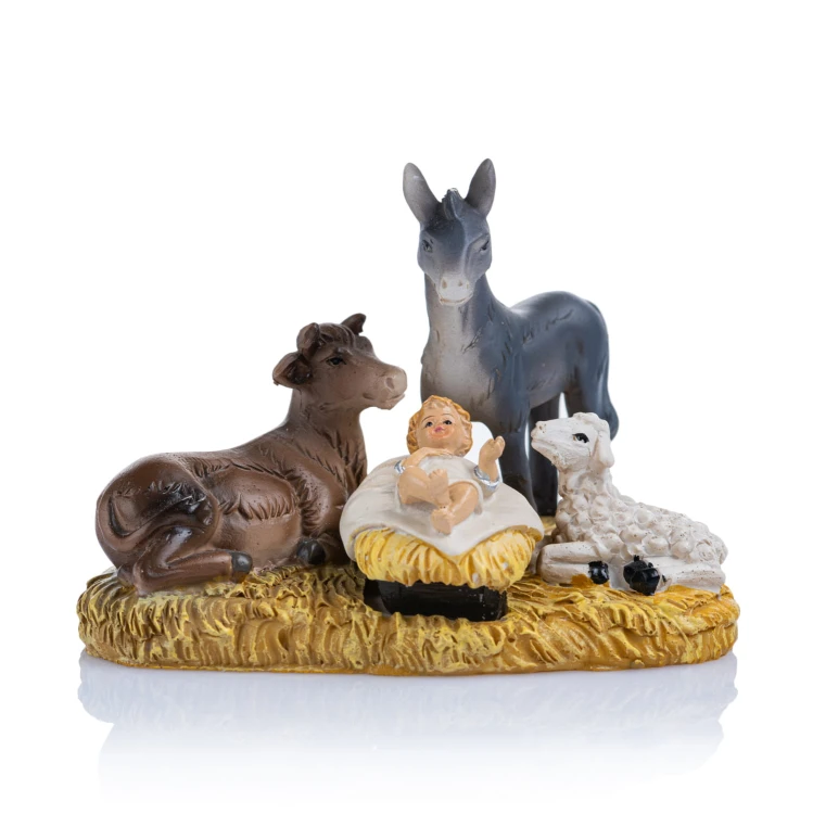 Małe Dzieciątko Jezus ze zwierzętami Classic 7 cm - widok główny
