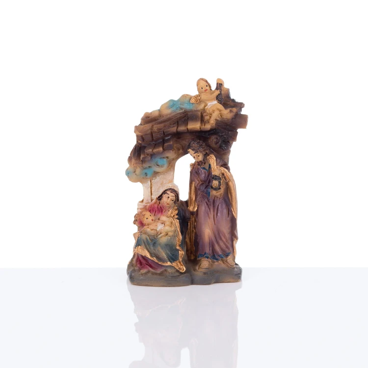 Miniaturowa Święta Rodzina w grocie Classic 6,5 cm - widok główny