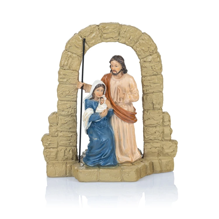 Świecznik ze Świętą Rodziną w łuku Classic 15 cm - widok główny