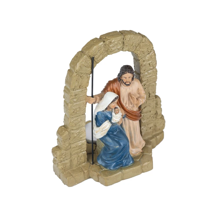 Świecznik ze Świętą Rodziną w łuku Classic 15 cm - ujęcie 4