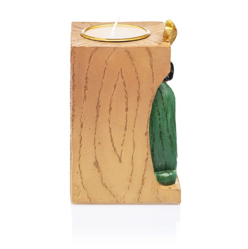 Świecznik ze Świętą Rodziną Classic 12 cm - złocista oprawa - ujęcie 2