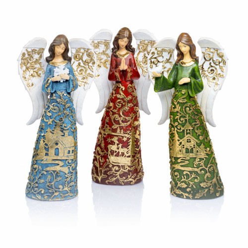 Aniołek Decorato 12 cm - gołąb, modlitwa lub śnieżynka - widok główny