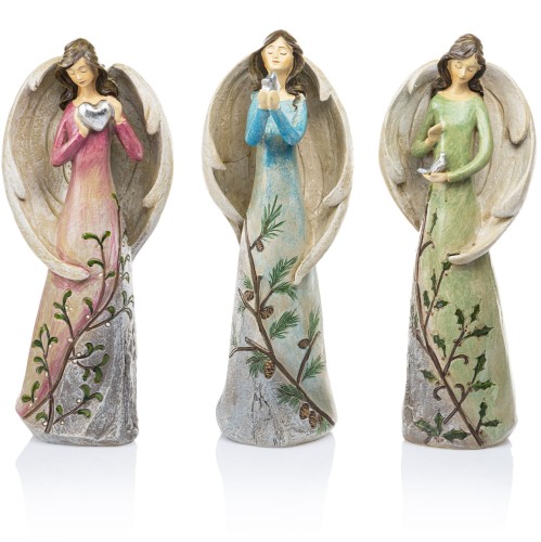 Anioł Decorato 25 cm - gołąb, gwiazda lub serce - widok główny