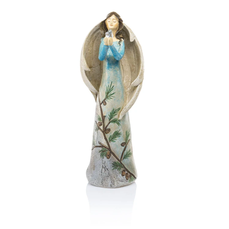 Anioł Decorato 25 cm - gołąb, gwiazda lub serce - wzór gwiazda