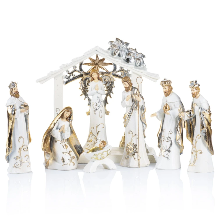 Szopka Decorato 31 cm - jasny komplet 8 elementów - widok główny