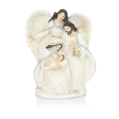 Święta Rodzina z aniołem Classic 14 cm - jasna figura - widok główny