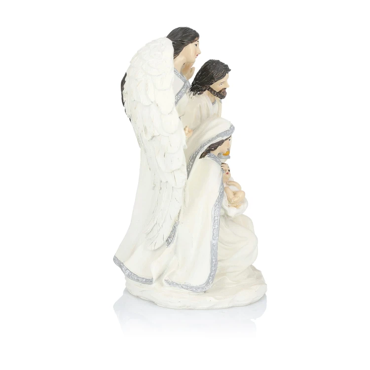 Święta Rodzina z aniołem Classic 14 cm - jasna figura - ujęcie 2