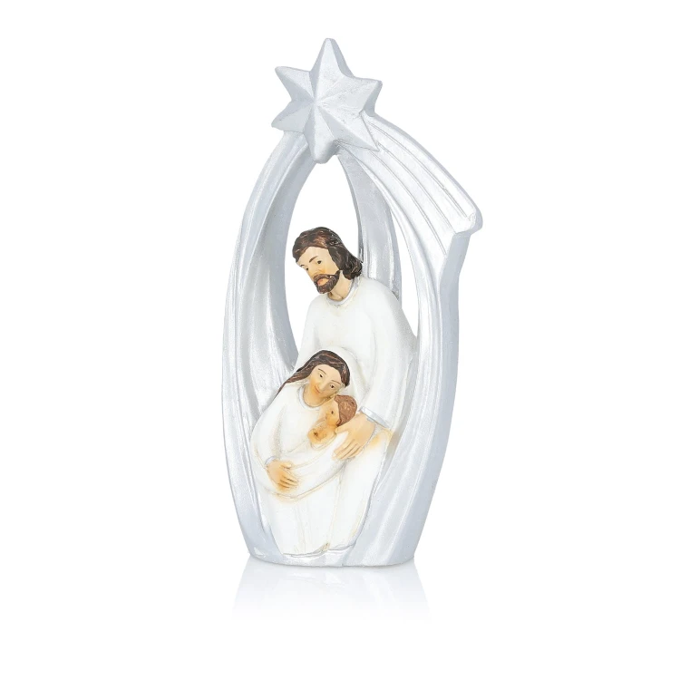 Szopka Classic 12 cm - srebrzysta rama z gwiazdą - ujęcie 4