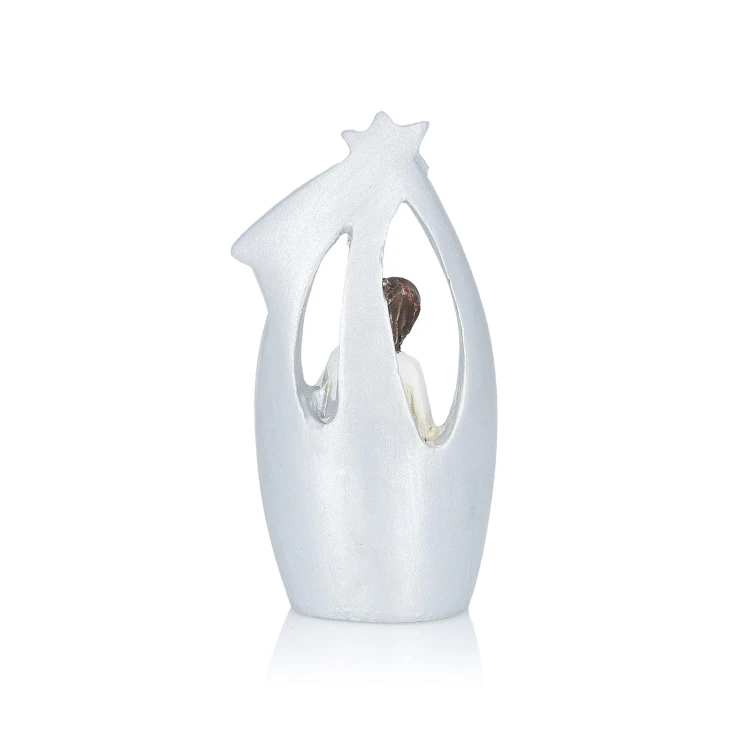Szopka Classic 7 cm - mała scena w srebrzystej ramie - ujęcie 3