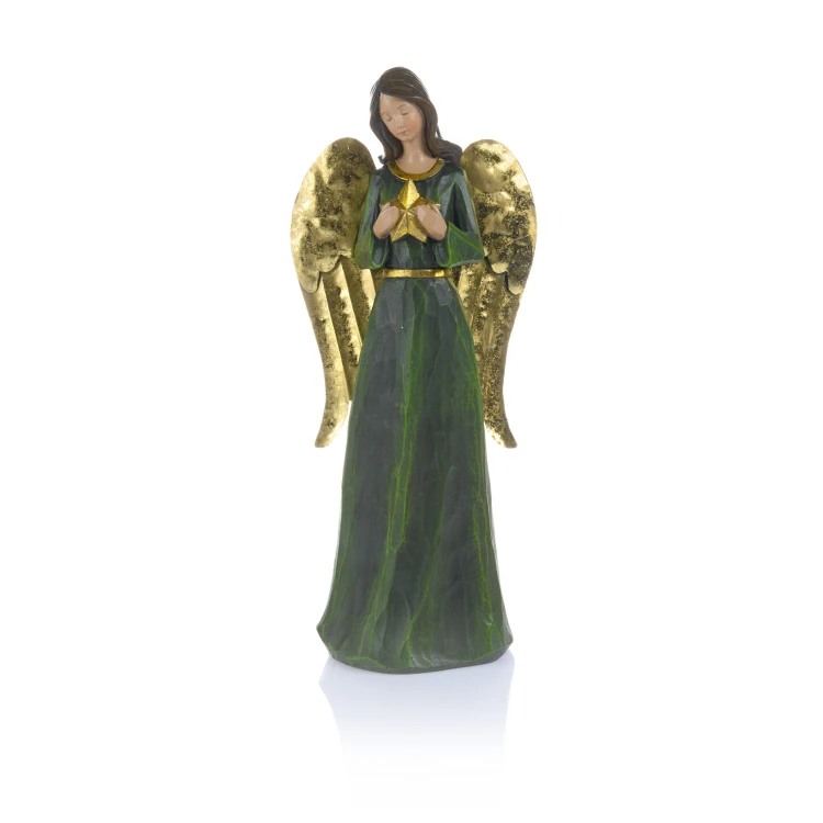 Zielony anioł z gwiazdą Decorato 34 cm - widok główny