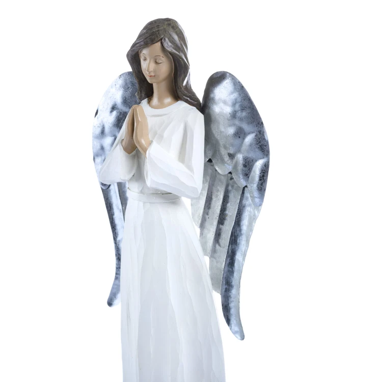 Biały anioł w modlitwie Decorato 33 cm - ujęcie 3