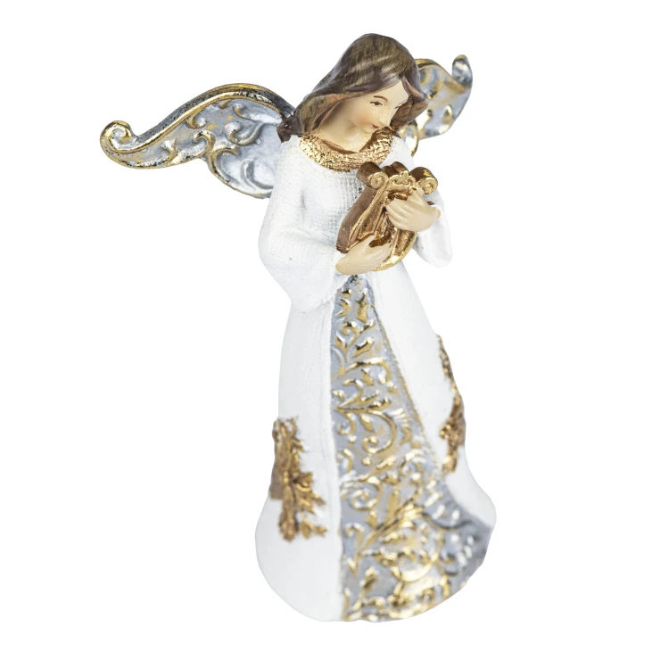 Aniołek muzykujący Decorato 11,5 cm - jasne szaty - ujęcie 6