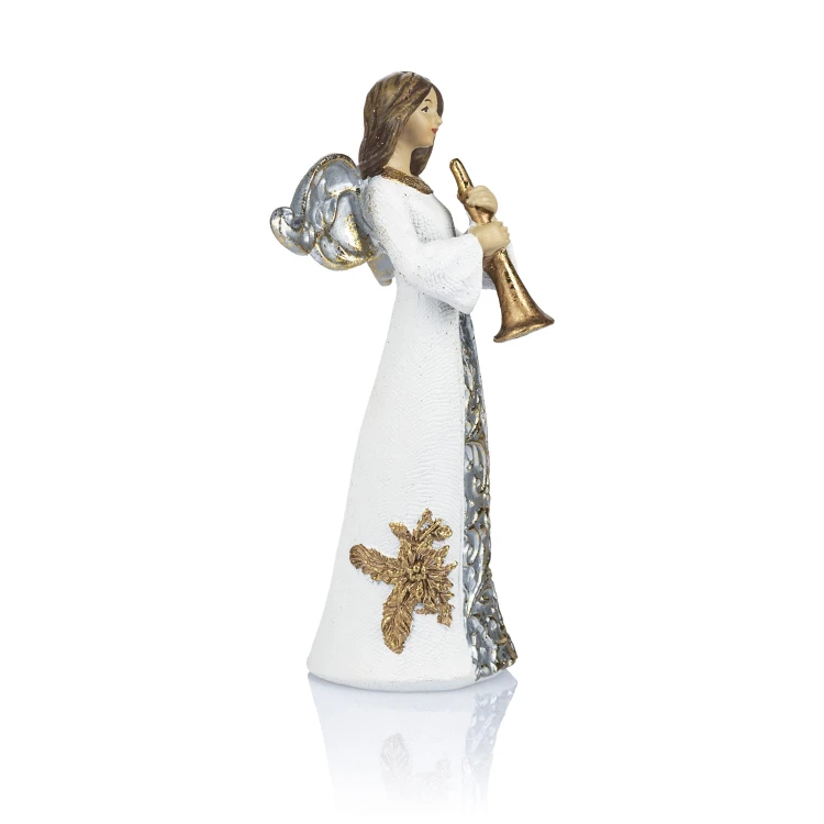 Aniołek muzykujący Decorato 11,5 cm - jasne szaty - ujęcie 8